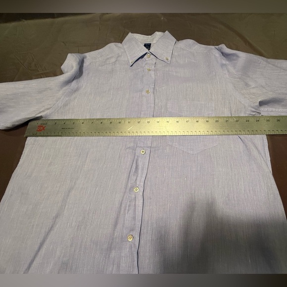 Jeff Rose 100% Linen Golf Button Down Dress Shirt Grey/Blue Size Large - Picture 6 of 11